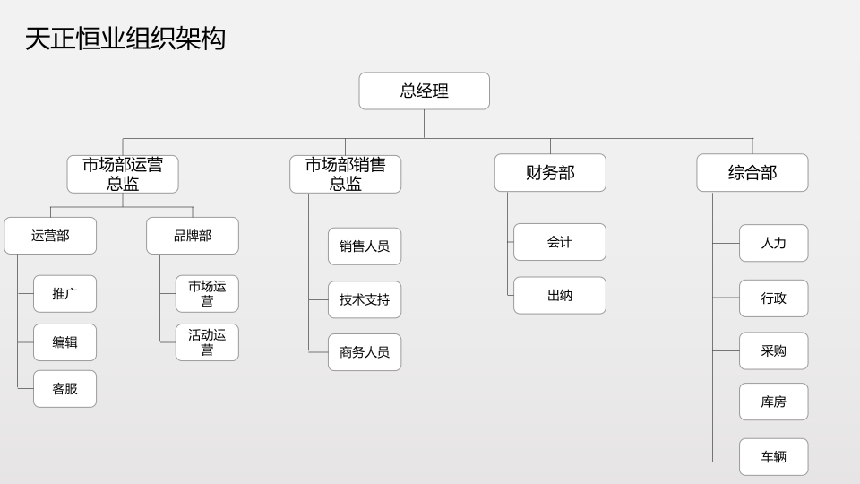 天正恒業(yè)公司組織架構圖