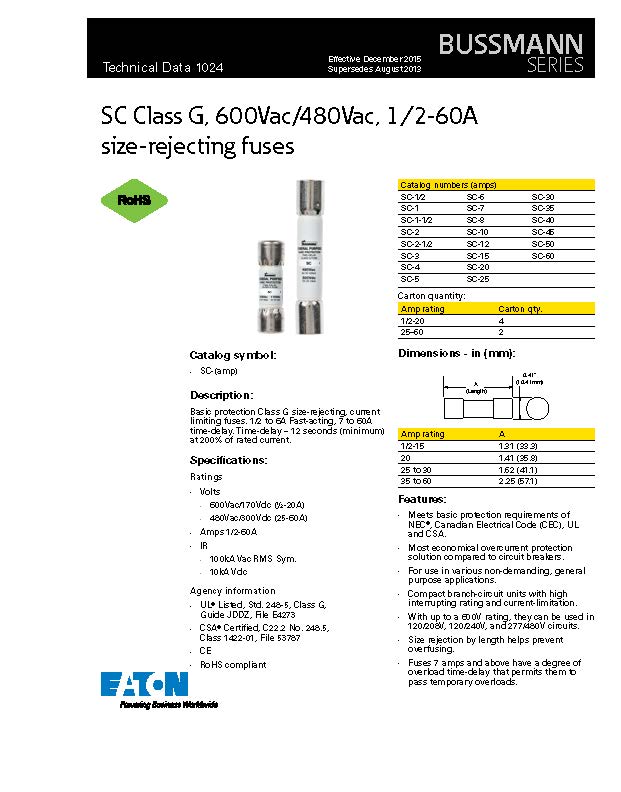 SC-20系列延時(shí)熔斷器參數(shù)